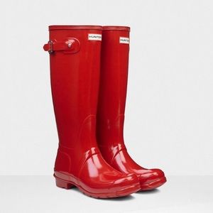 Hunter Boots Tall Red Size 8